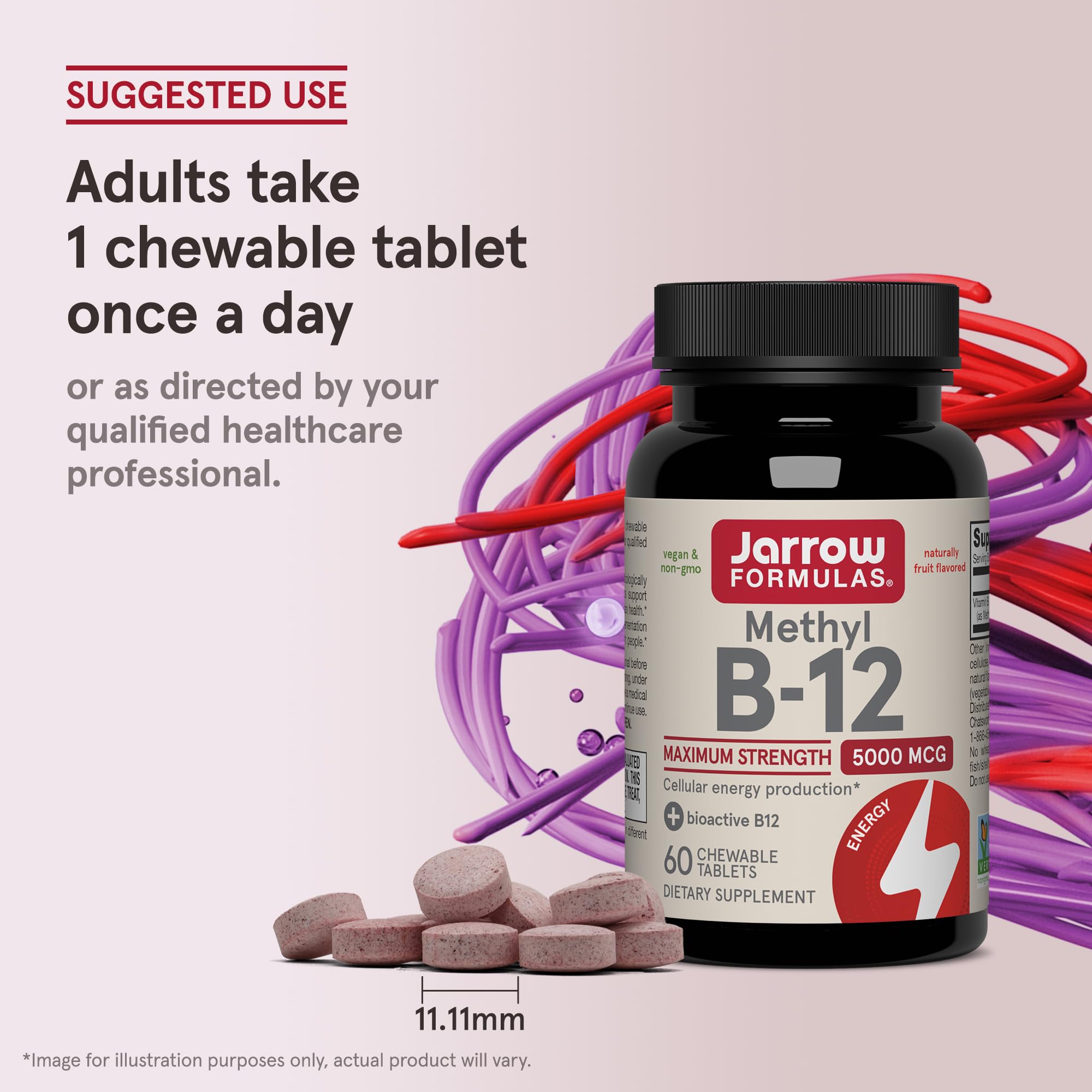 Jarrow Formulas Methyl B-12 5000 mcg Chewable Vitamin B12

