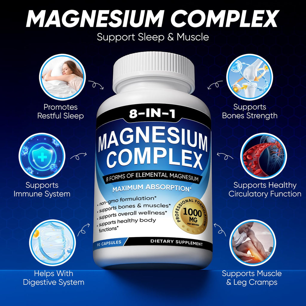 Magnesium Complex 1000mg 8-in-1 Supplement

