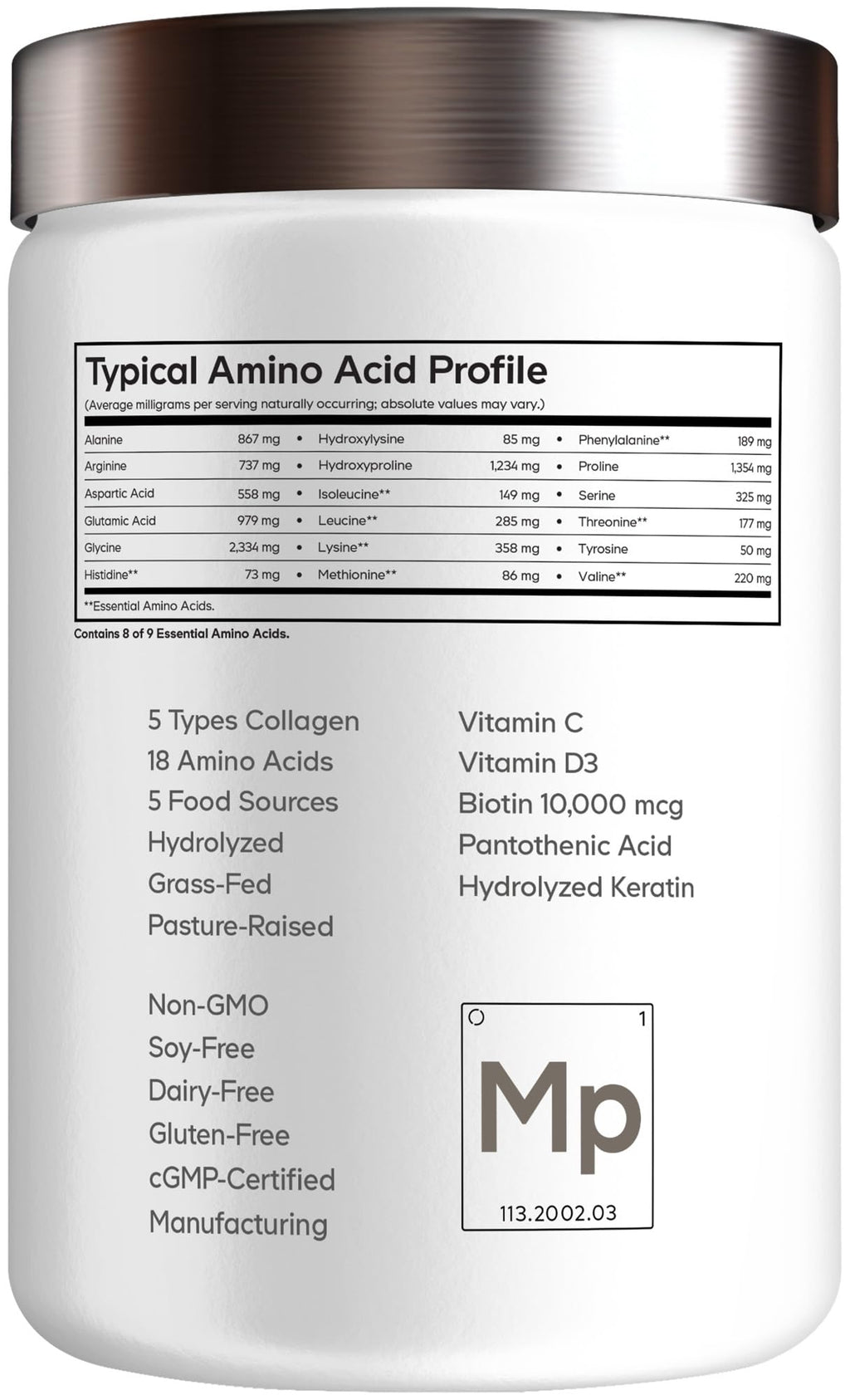 Codeage Multi Collagen Peptides Wellness Supplement

