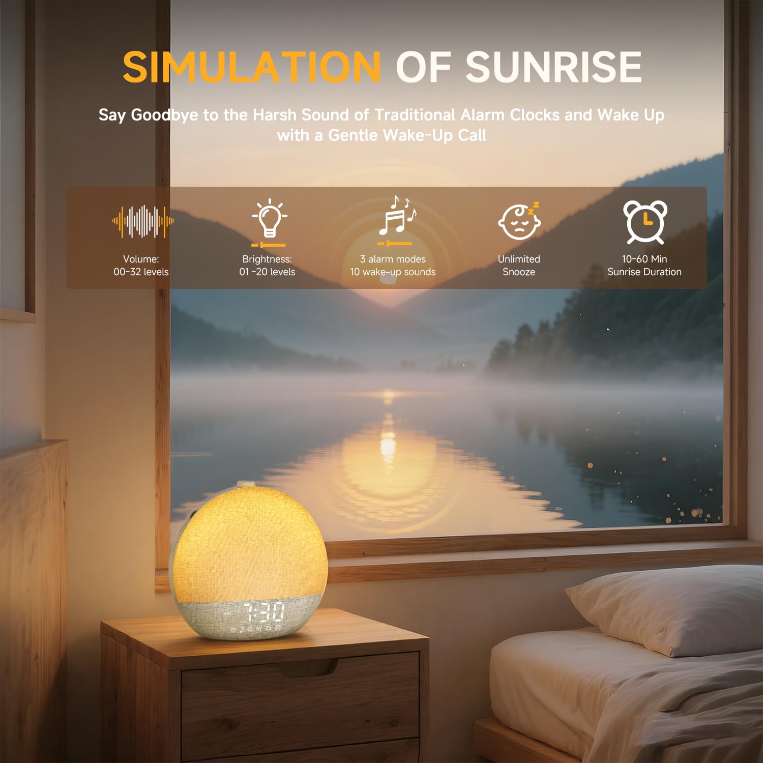 Geuuap Sunrise Alarm Clock with Sleep Sounds

