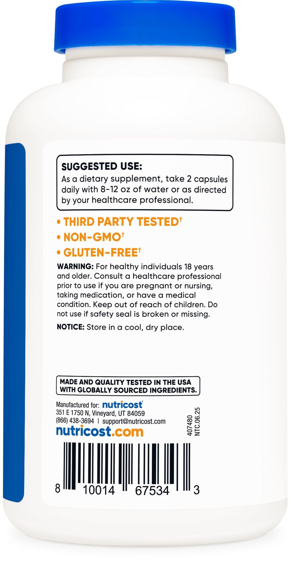 Nutricost Alpha Lipoic Acid 600mg Dietary Supplement

