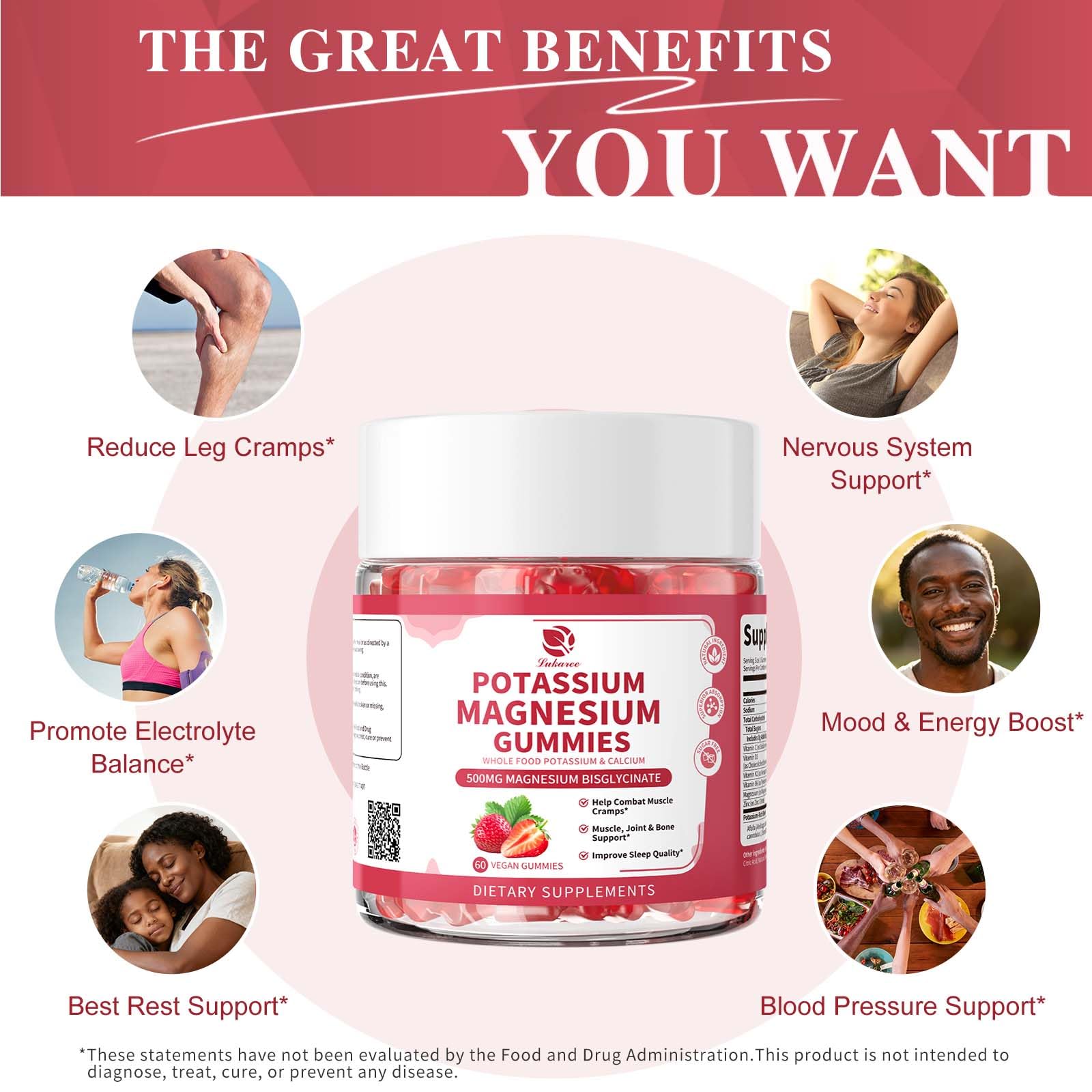 Lukaree Magnesium Potassium Gummies Sleep & Muscle

