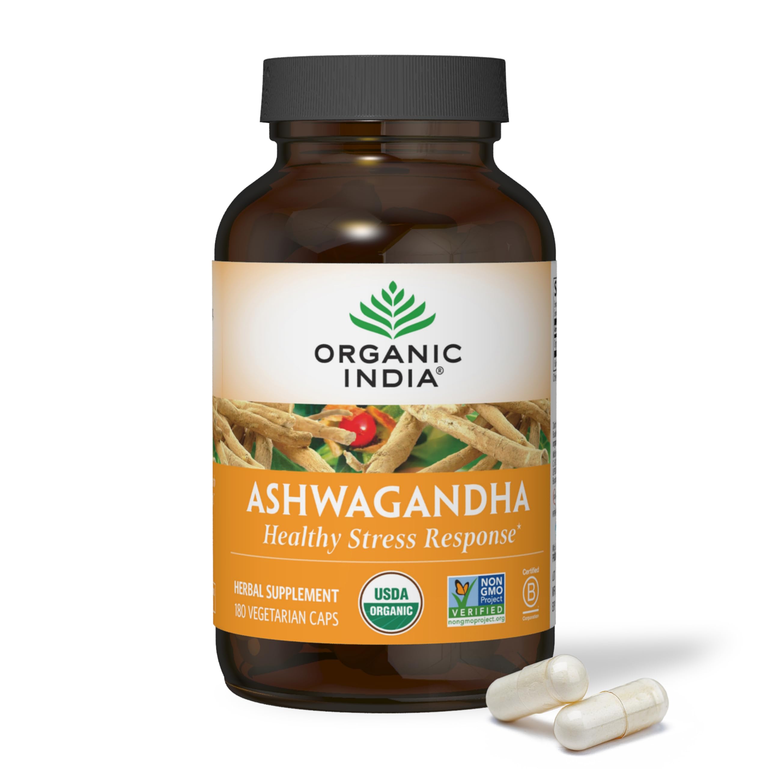 Organic India Ashwagandha Capsules for Stress Relief & Sleep

