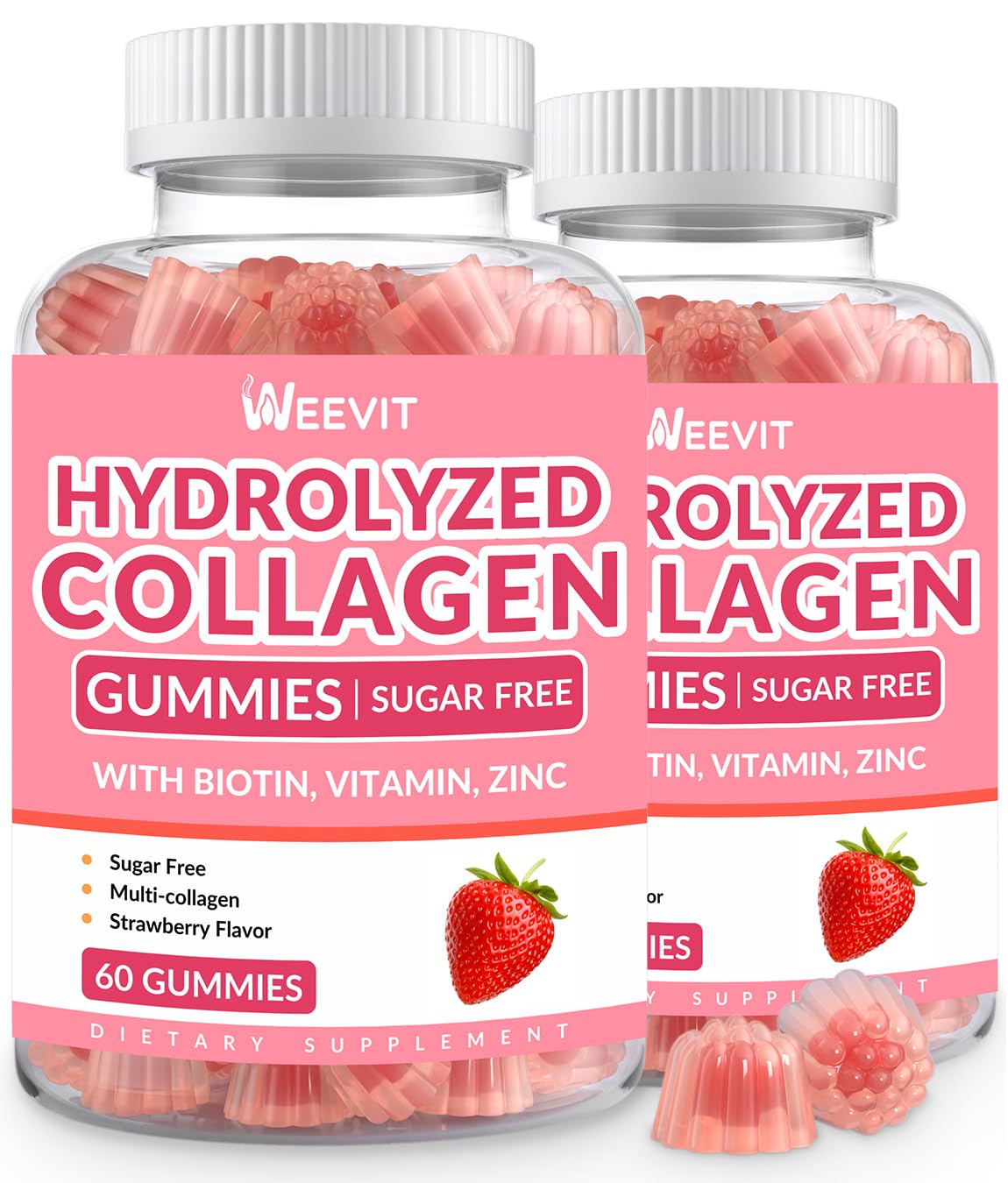 Sugar Free Collagen Gummies for Women with Biotin & Vitamins


