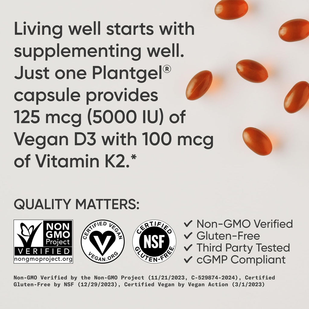 Sports Research Vitamin D3 + K2 with Coconut Oil - Vegan

