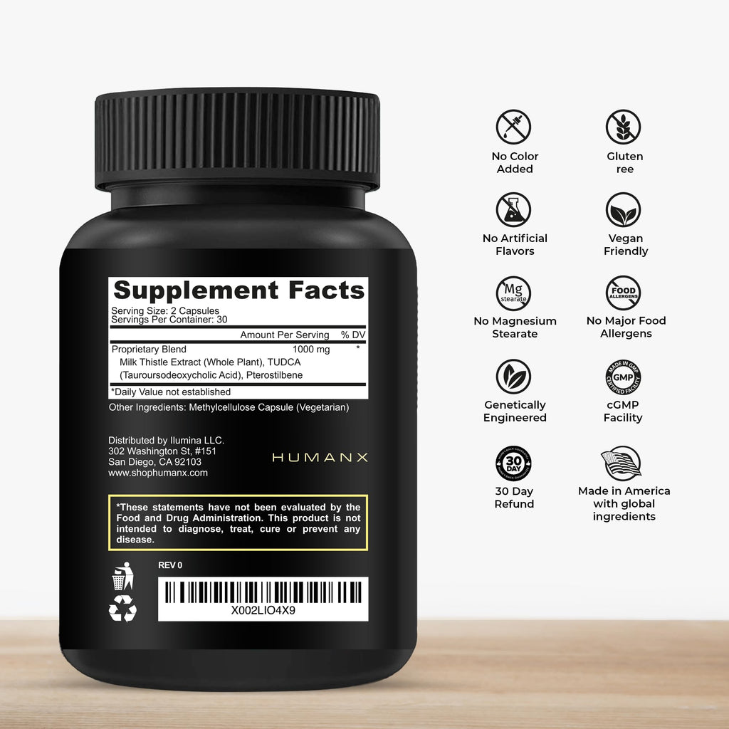 HUMANX TUDCA+ Liver Support | Vegan Non-GMO

