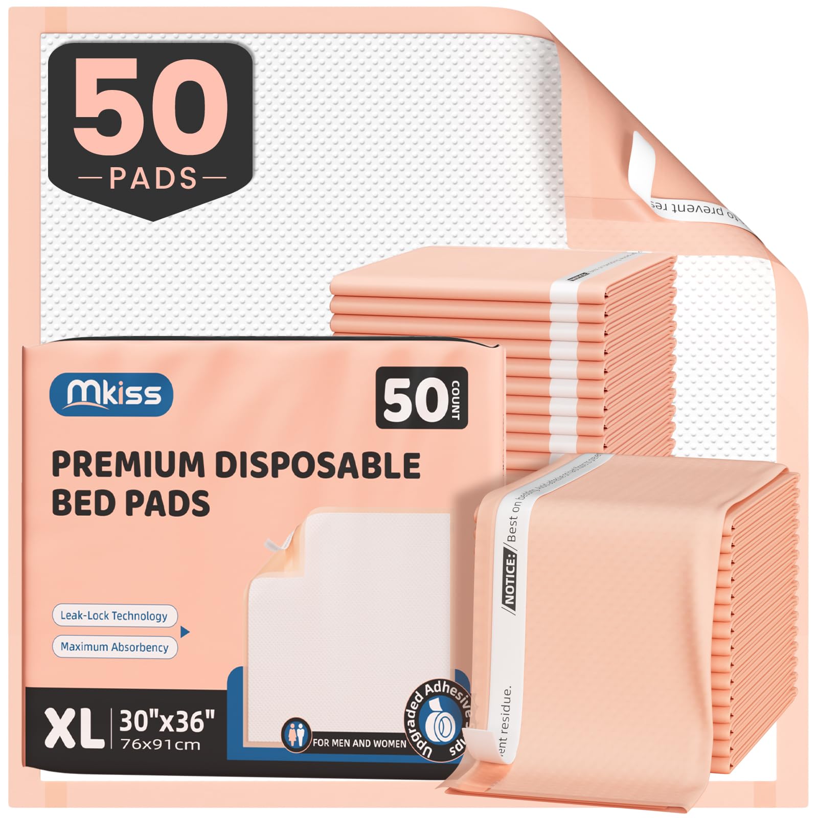 MKISS Bed Pads for Incontinence | Leakproof Underpads

