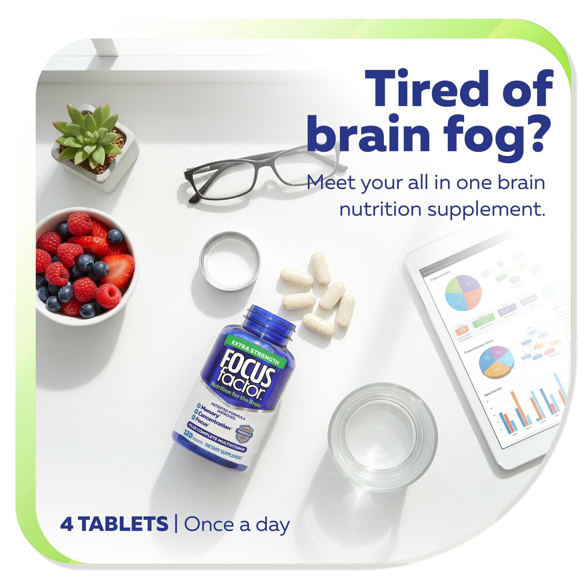 Focus Factor Brain Supplement Extra Strength|Memory & Focus


