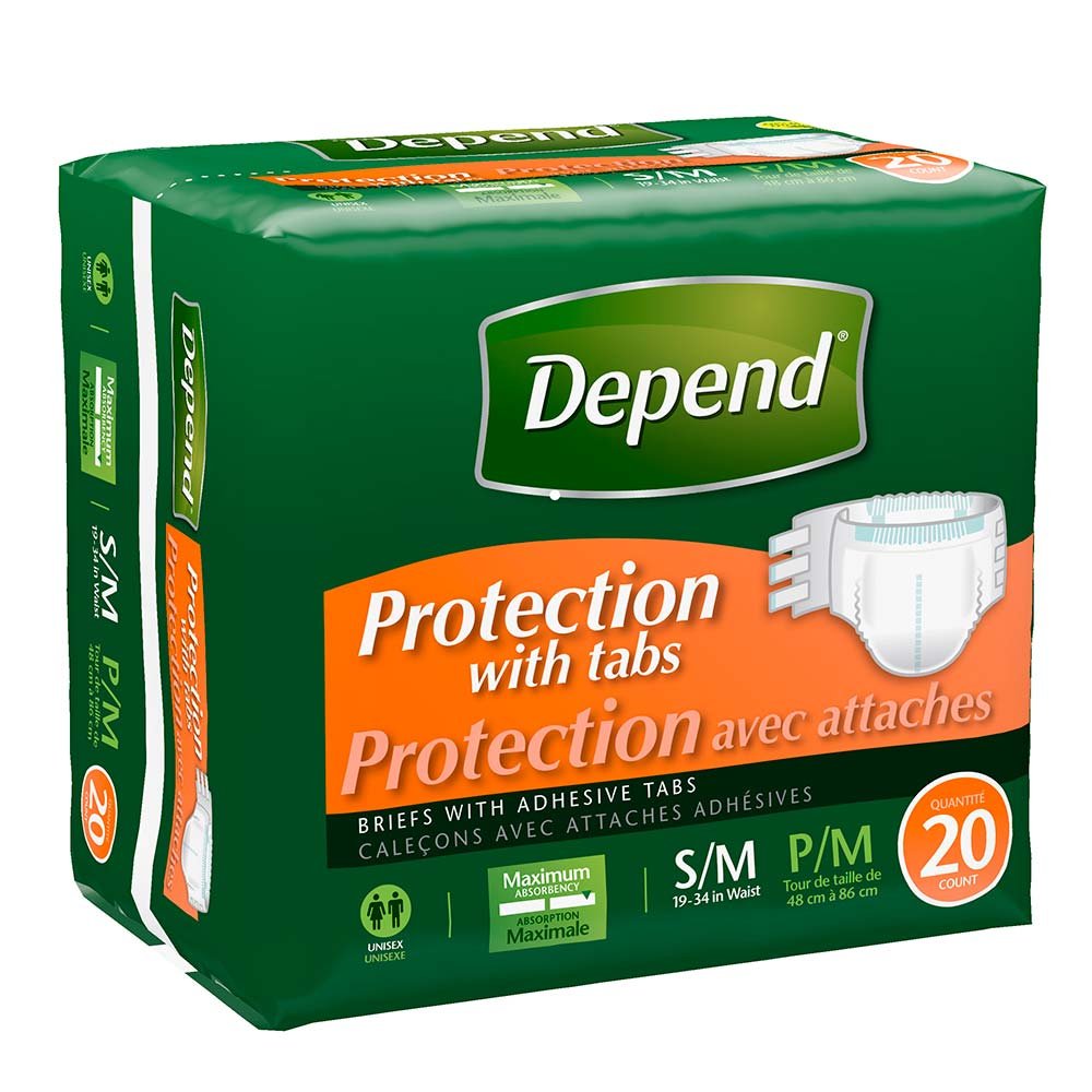 Depend Protection with Tabs Adult Diapers - Max Absorbency