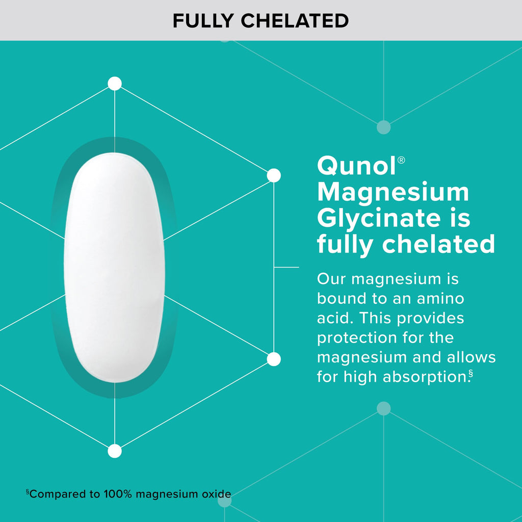Qunol Magnesium Glycinate 300mg Chelated Supplement

