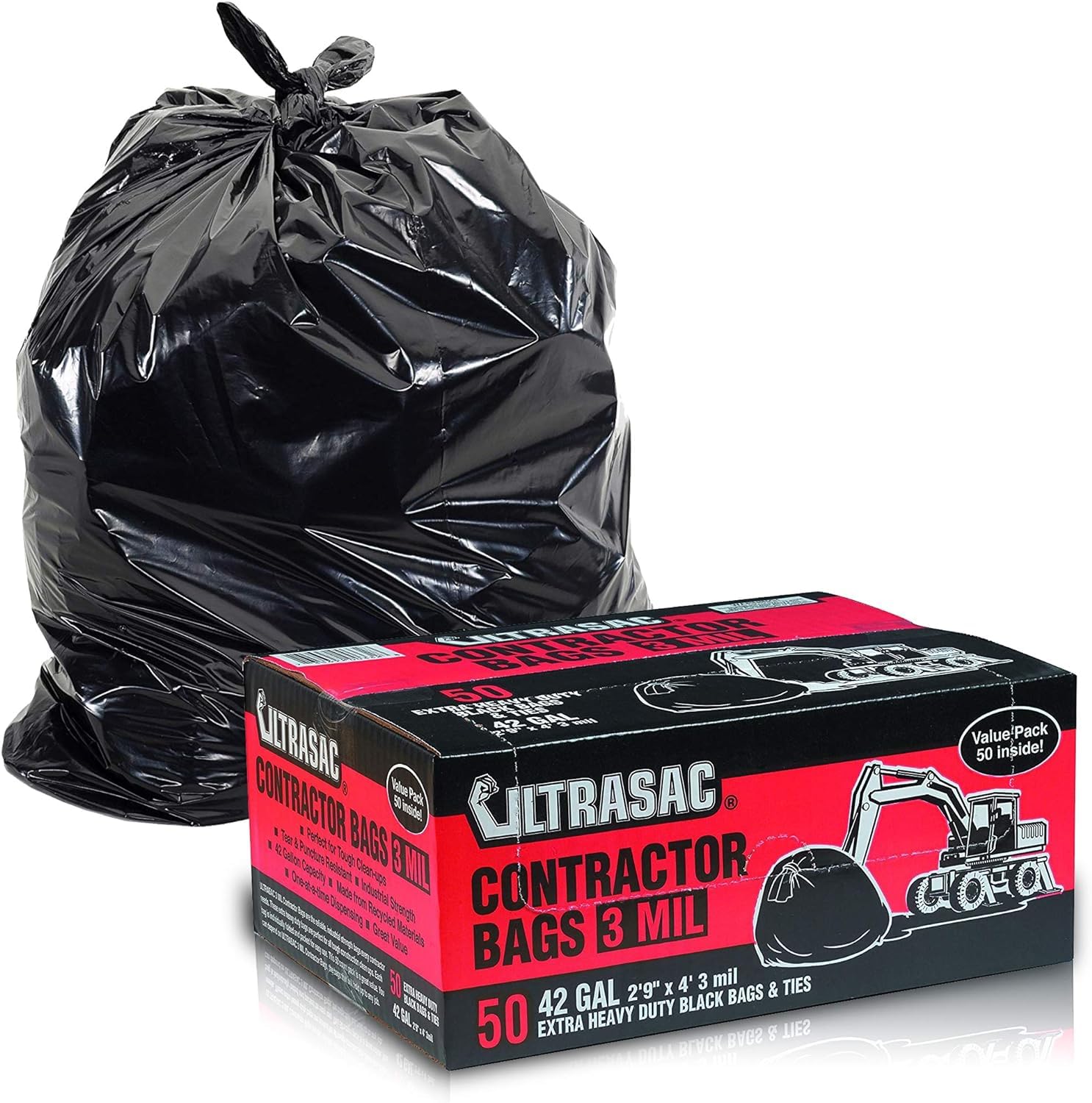 Ultrasac Heavy Duty Contractor Bags - Durable Construction

