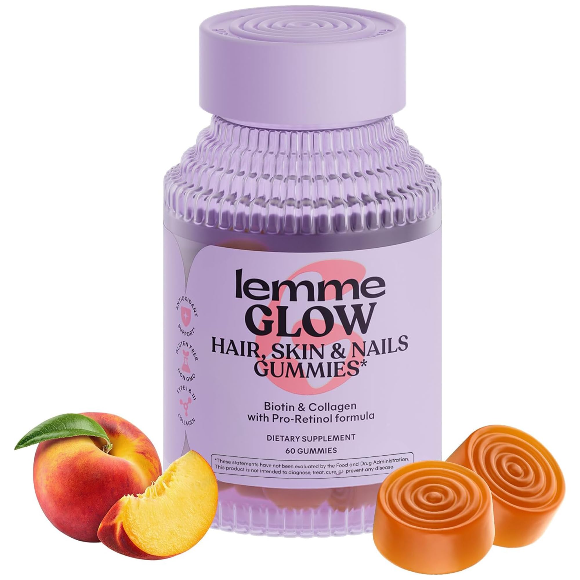 Lemme Glow Collagen Gummies for Hair, Nails & Skin

