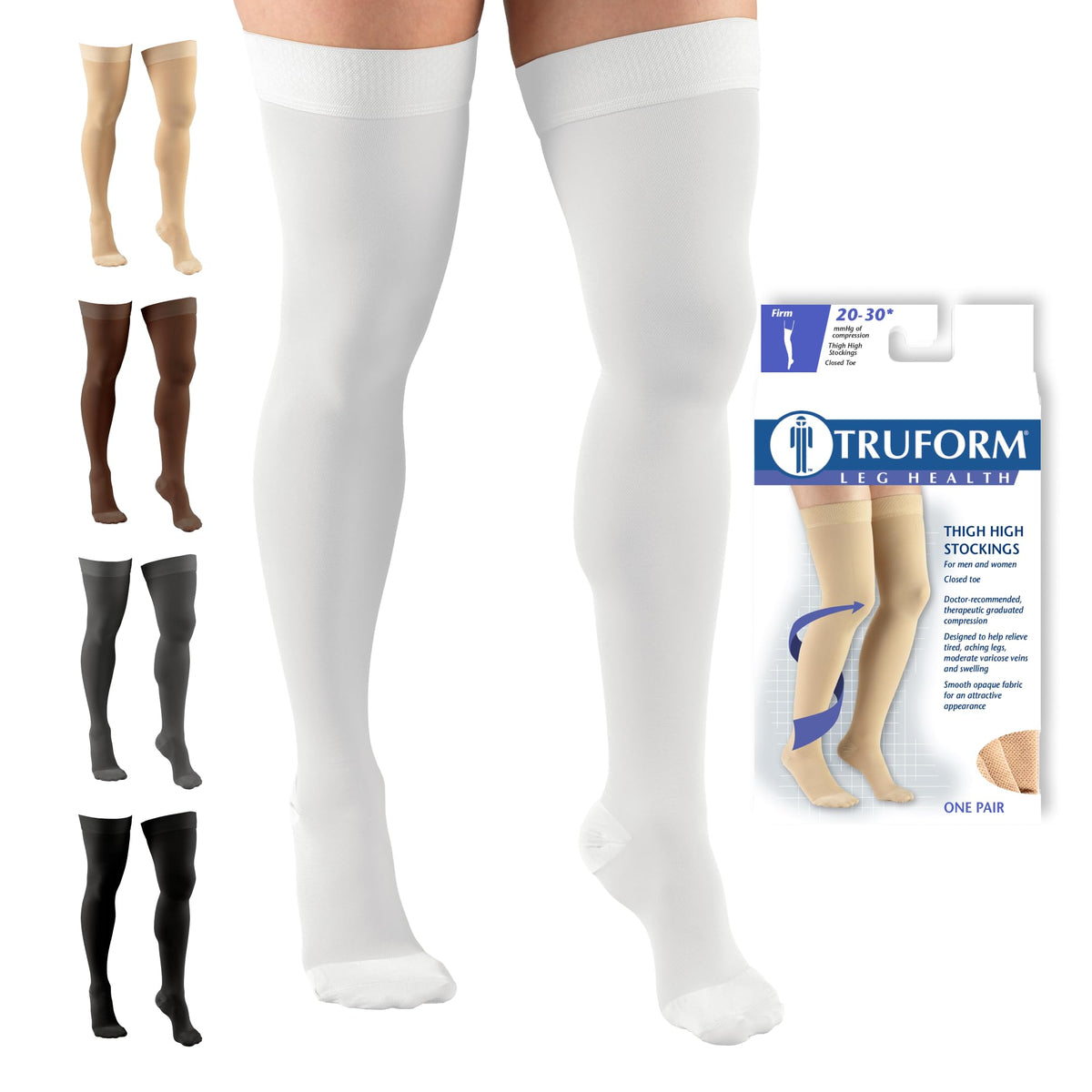 Truform 8868 Medical Support Hose - 20-30 mmHg Unisex Compression Stockings