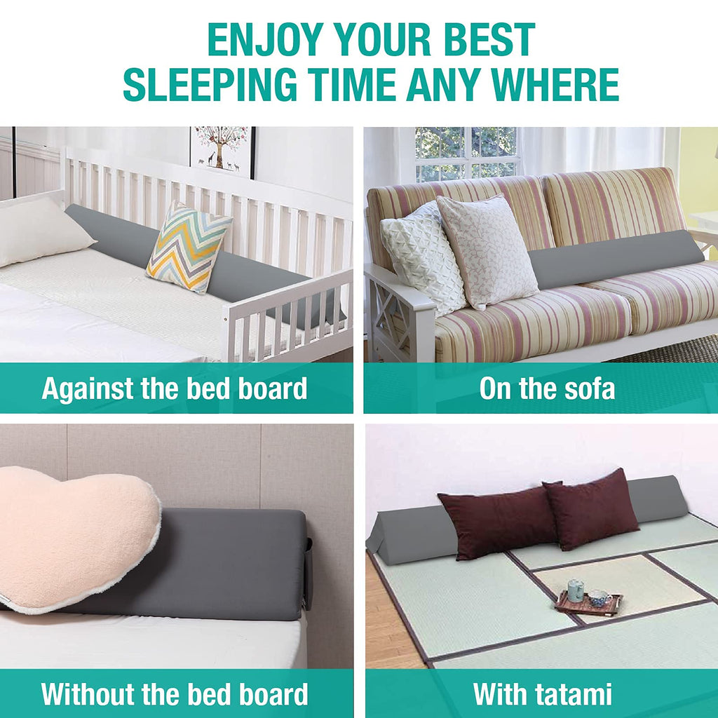 Vekkia Bed Wedge Pillow Gap Filler Headboard Stop Pillow Slips

