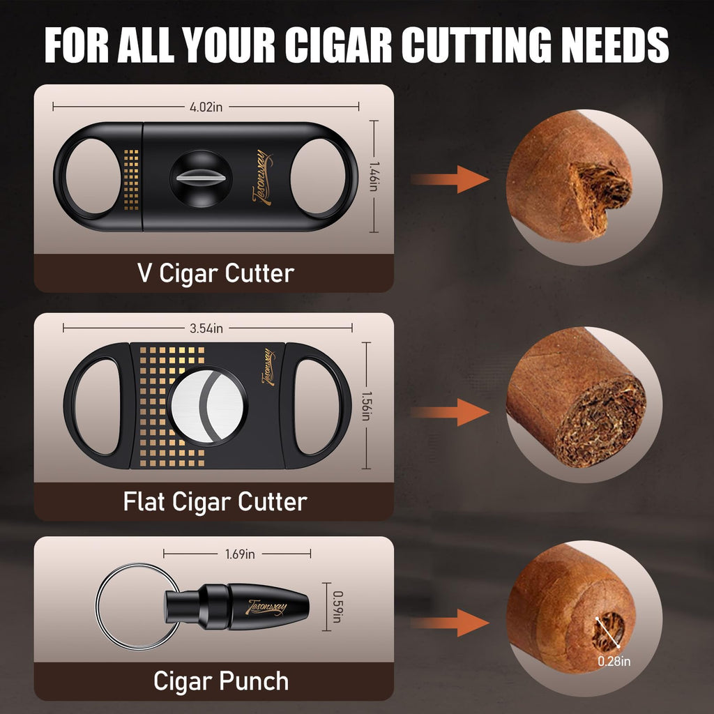 Tesonway Cedar Cigar Humidor with Glass Top

