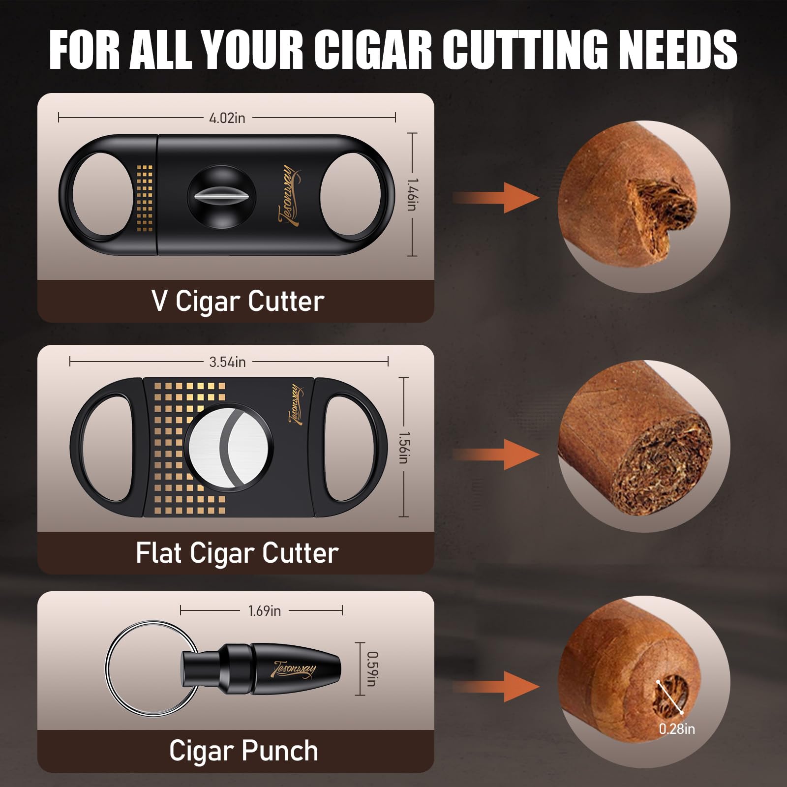 Tesonway Cedar Cigar Humidor with Glass Top

