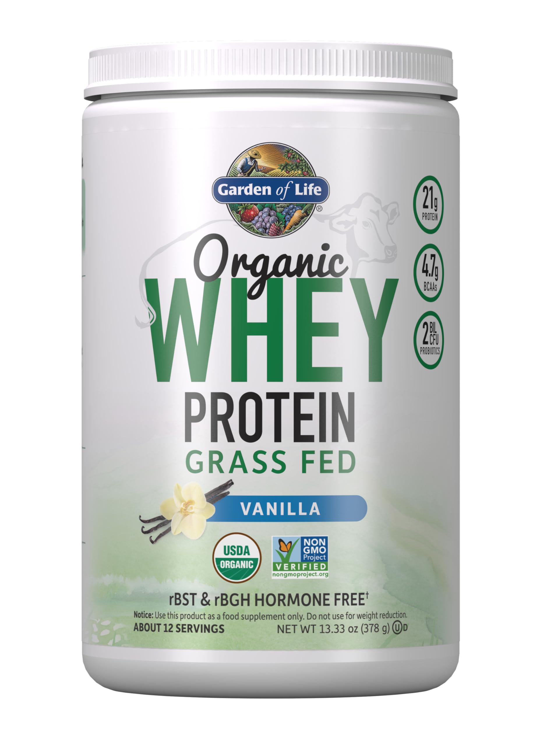 Garden of Life Grass Fed Whey Protein Powder with Probiotics

