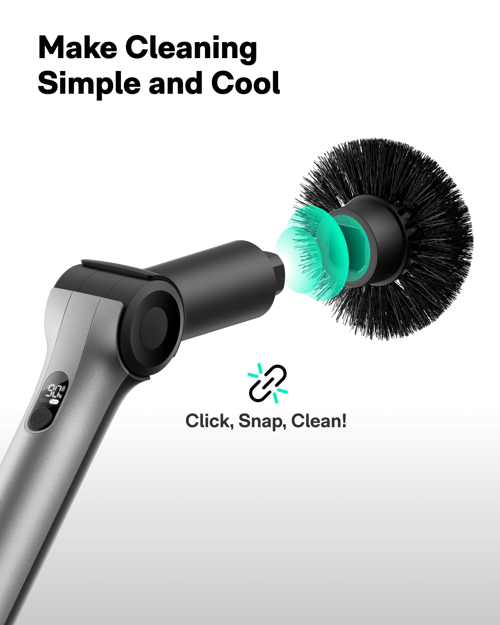 HOTO Flexi Cordless Spin Scrubber with Interchangeable Heads

