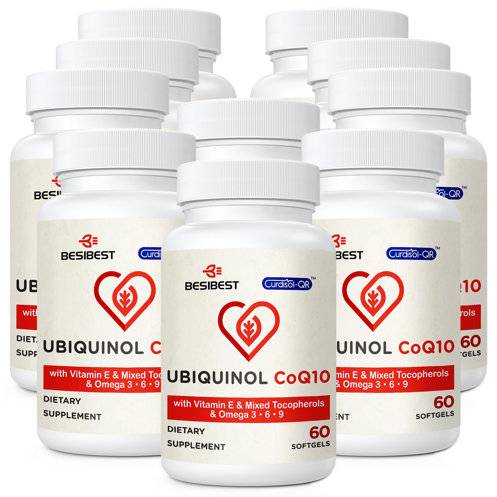 Besibest Ubiquinol CoQ10 600mg Softgels with Vitamin E