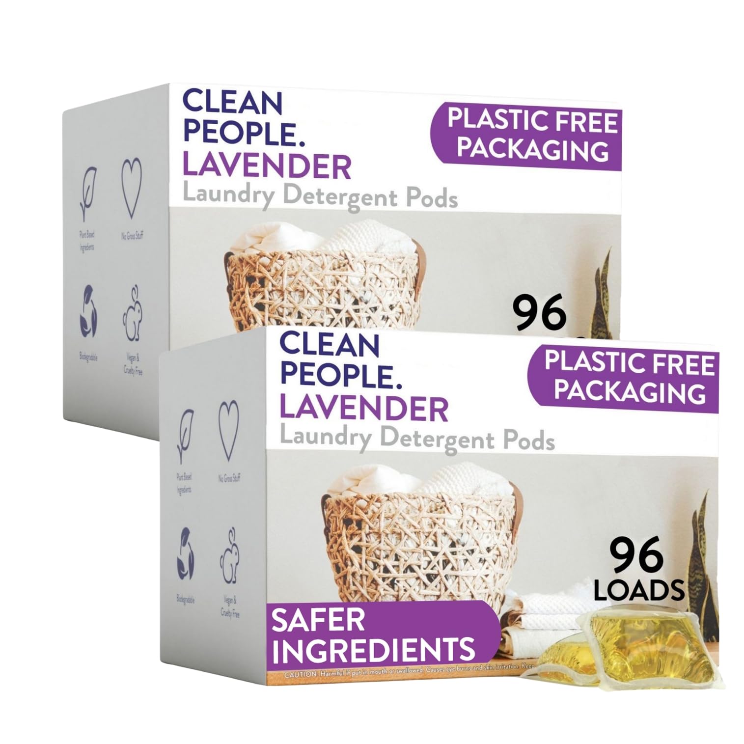 The Clean People Laundry Detergent Pods - Hypoallergenic Plant-Based Formula