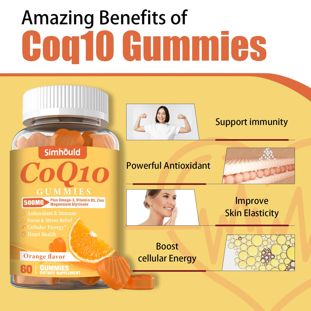 Simhould CoQ10 Gummies with Omega-3 for Heart Health

