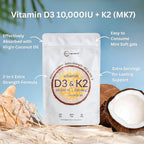 Micro Ingredients Vitamin D3 + K2 Softgels with Coconut Oil

