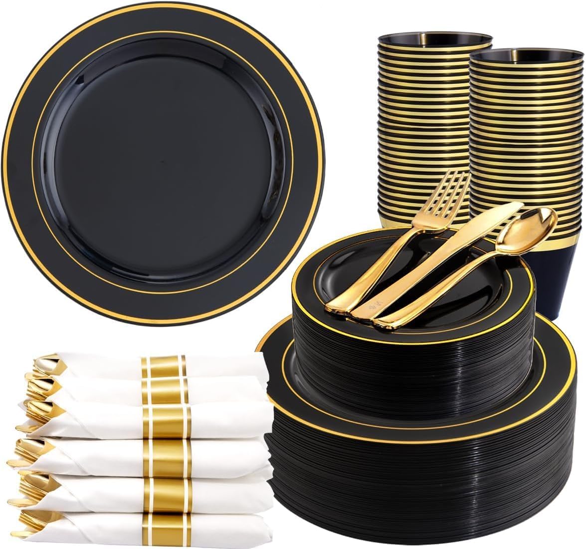 WDF Disposable Dinnerware Set – Premium Plastic Partyware