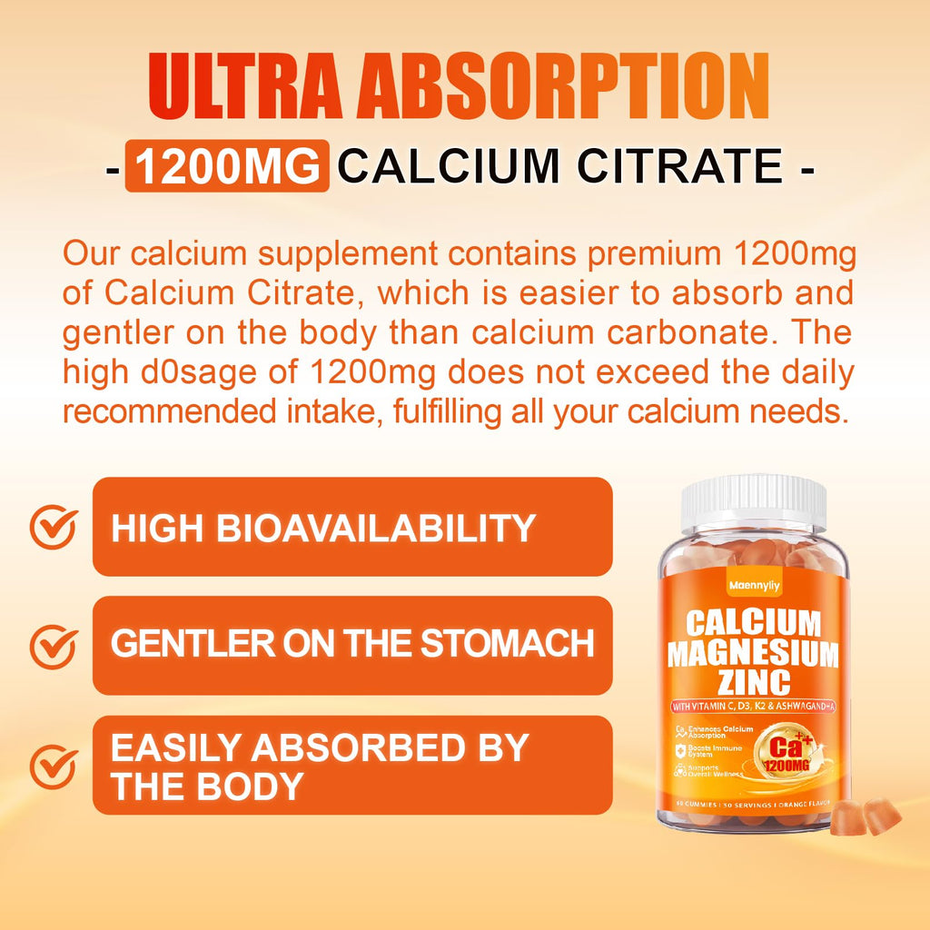 Calcium 1200 mg Gummies with Vitamin D3 for Adults

