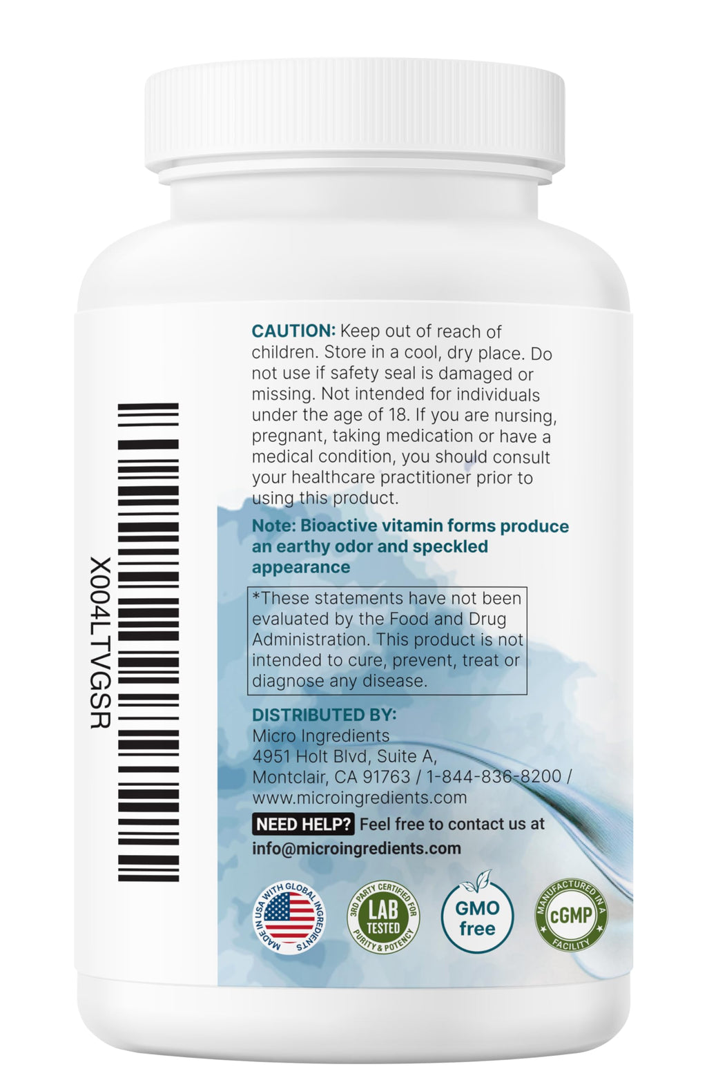 Micro Ingredients Methylated B Complex Vitamins – Non-GMO

