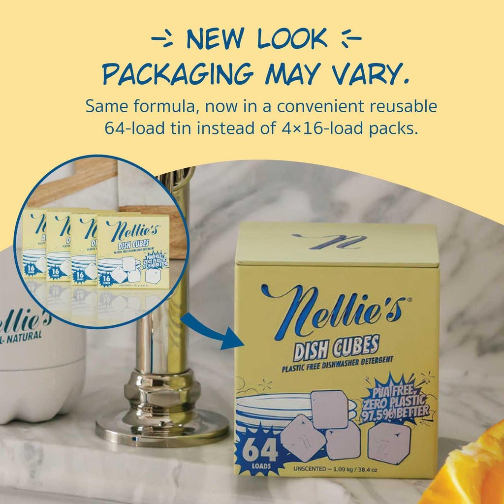 Nellie's Dish Cubes Dishwasher Detergent | Powerful Cleaning

