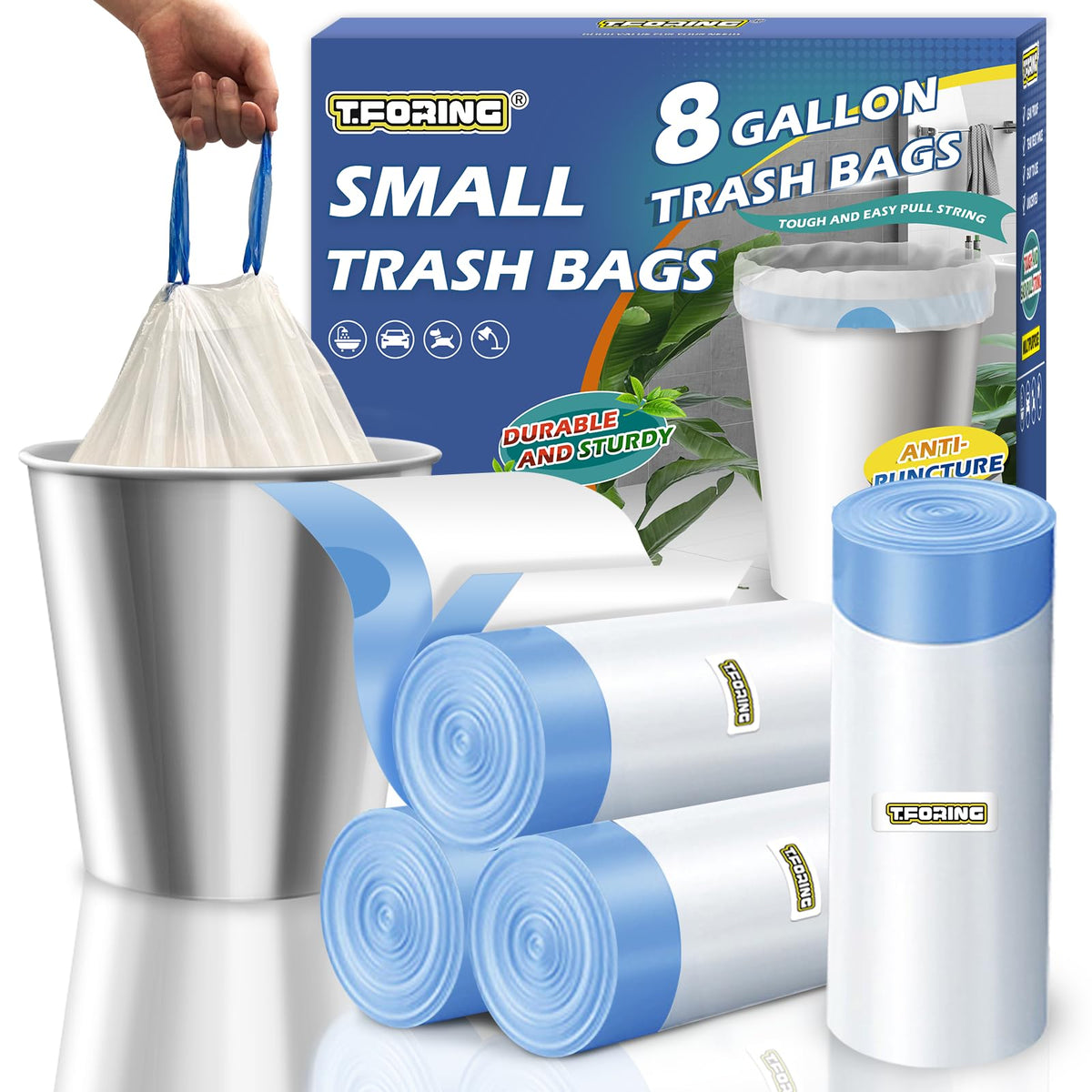 Heavy-Duty Drawstring Trash Bags – Leakproof, Tear-Resistant