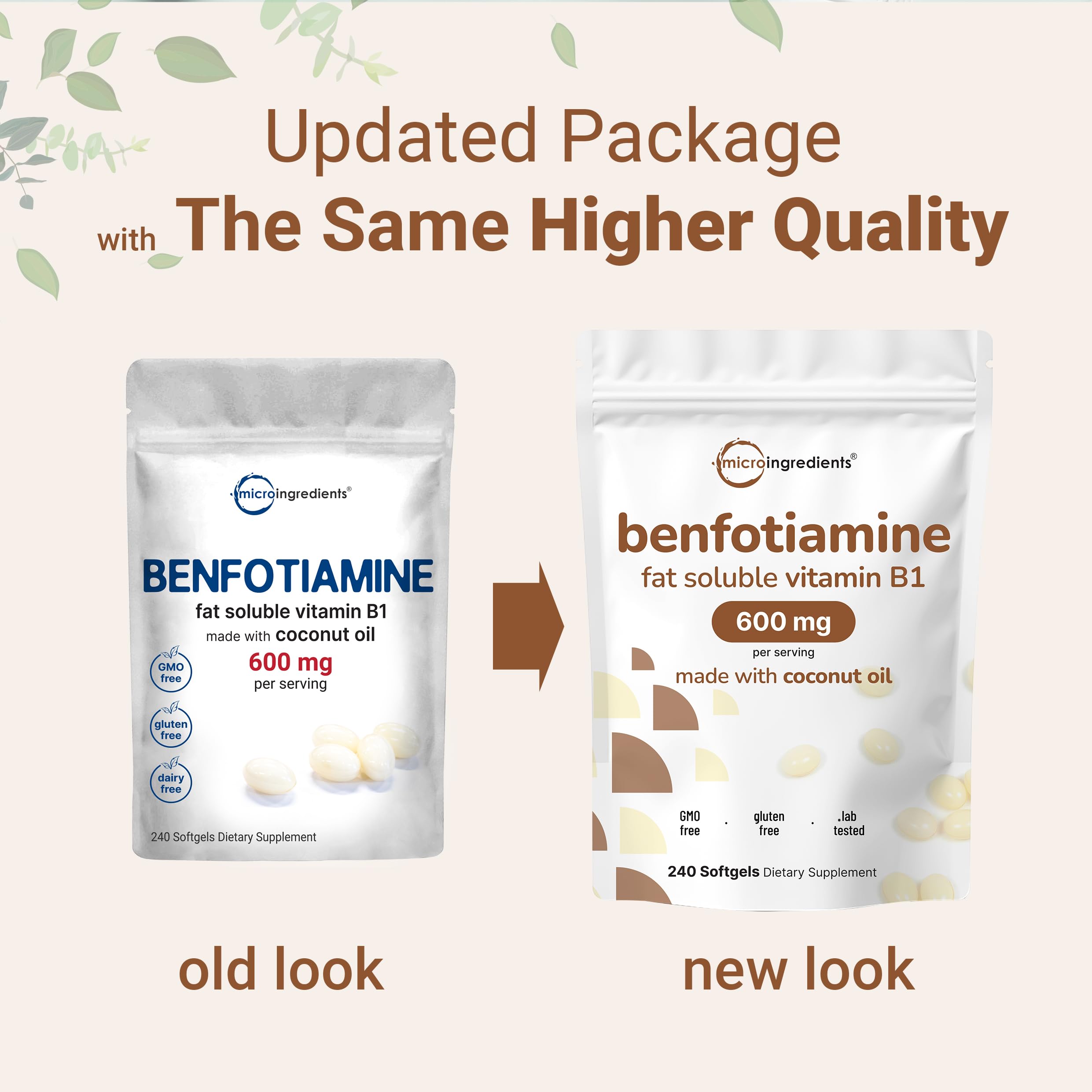 Micro Ingredients Vitamin B1 Benfotiamine Softgels


