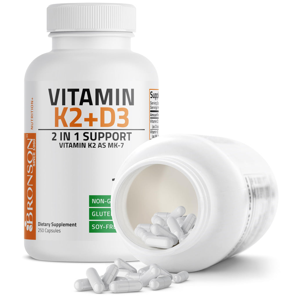 Bronson Vitamin K2 D3 MK-7 2-in-1 Supplement for Bone Health

