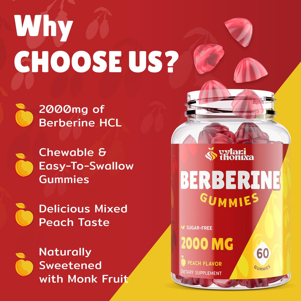 Berberine Gummies 2000mg High Potency | Vegan & Gluten-Free

