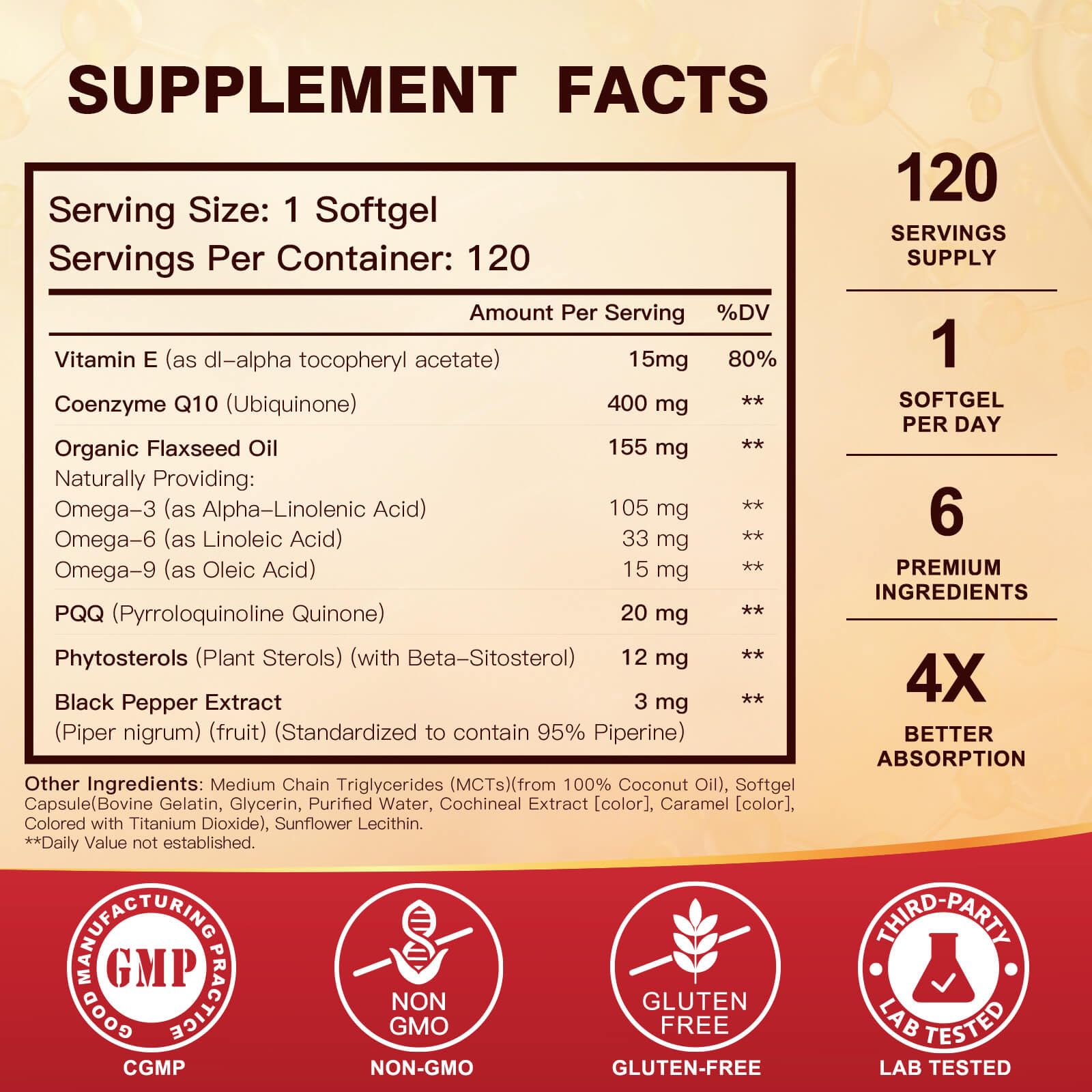 DRFOSTER CoQ10 400mg Softgels with PQQ & Omega 3-6-9

