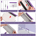 Baseboard Cleaner Tool with Handle and Reusable Pads

