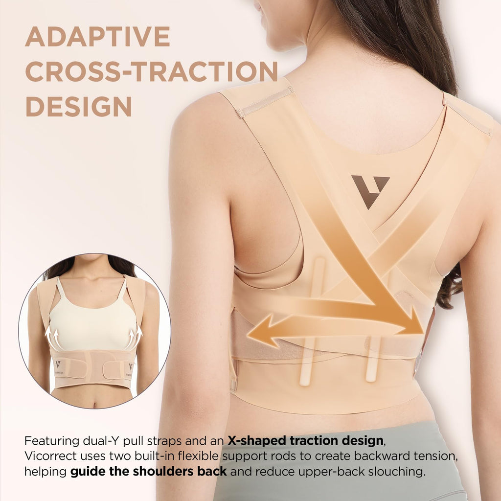 Vicorrect Posture Corrector for Women - Hidden Under Clothes

