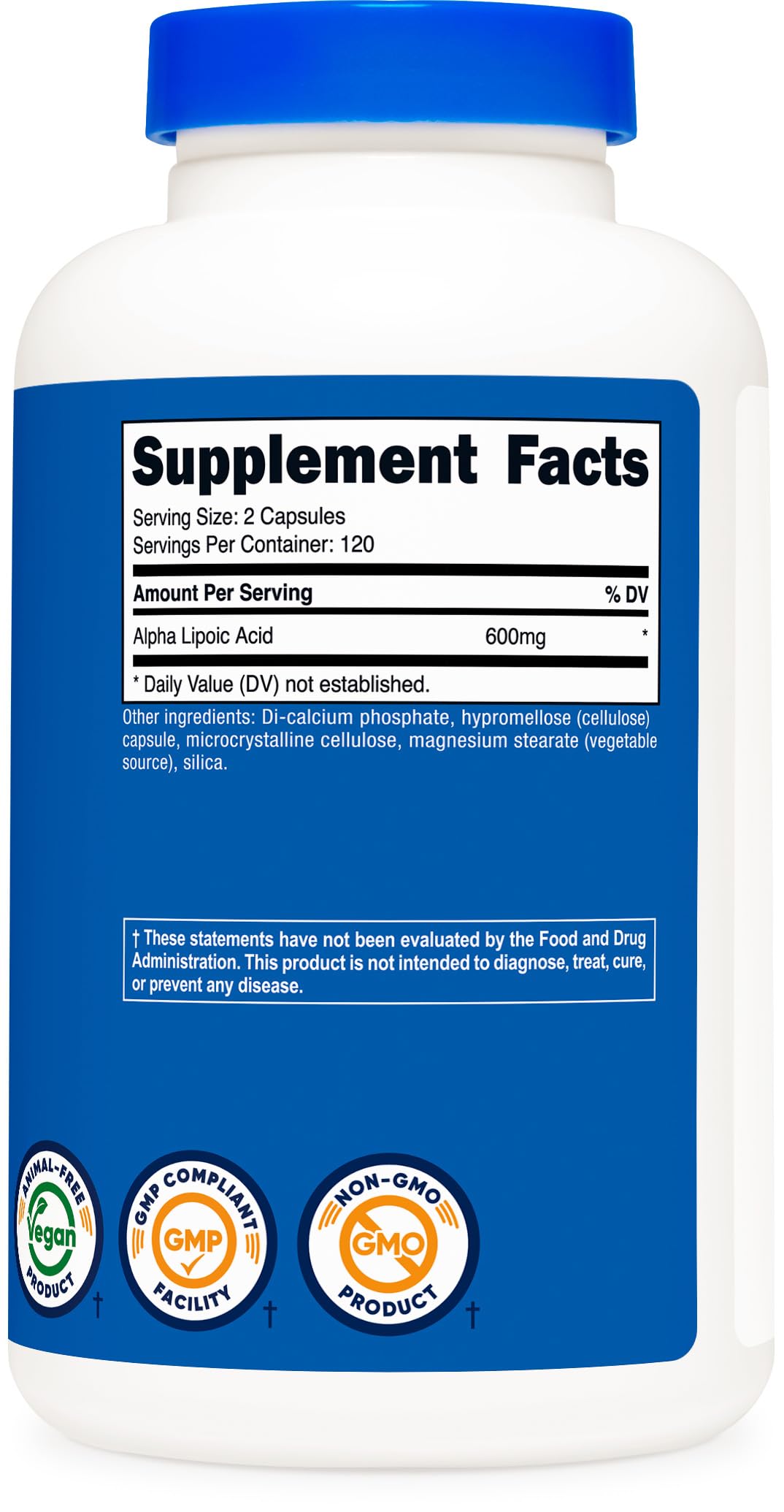 Nutricost Alpha Lipoic Acid 600mg Dietary Supplement

