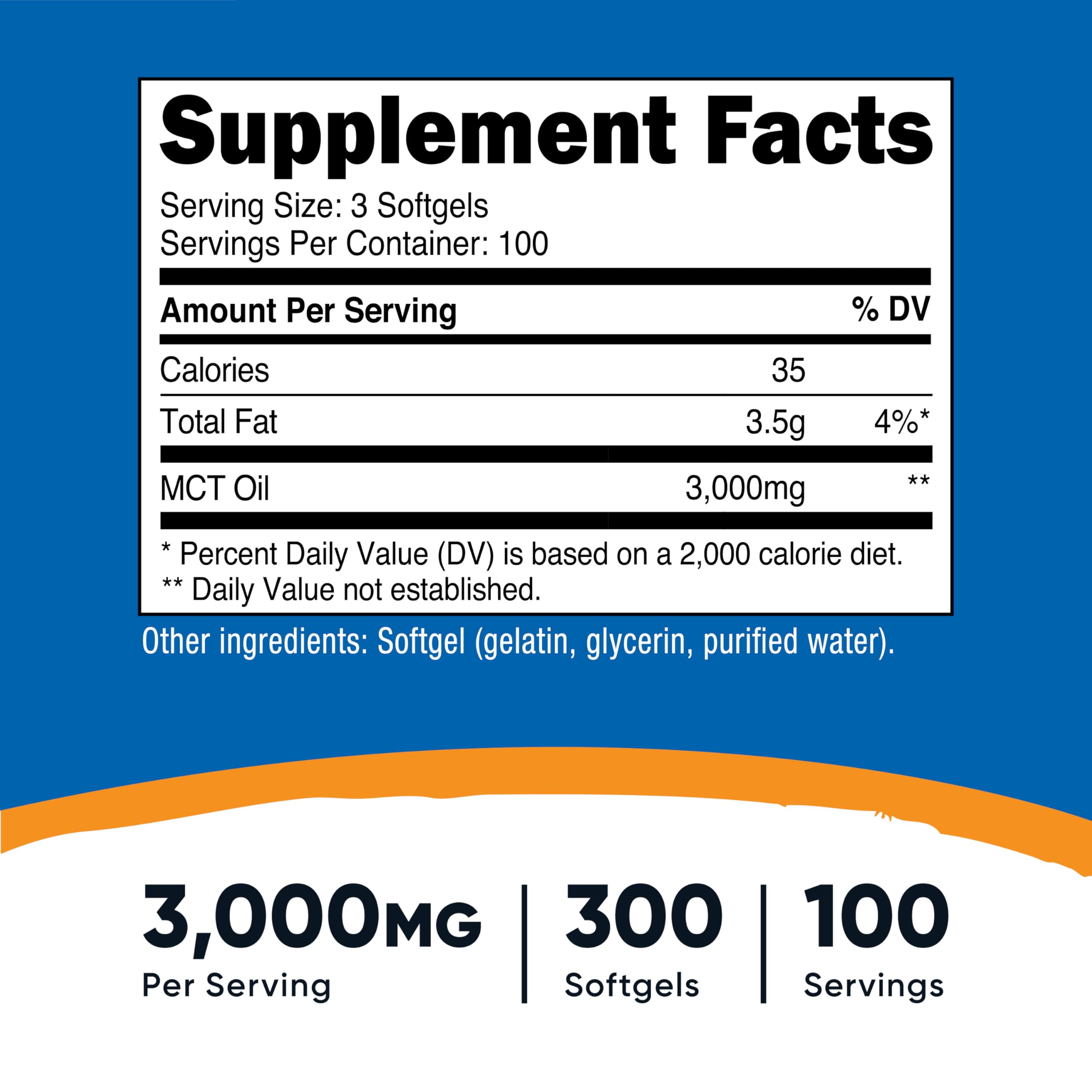 Nutricost MCT Oil Softgels 1000mg Ketogenic Support


