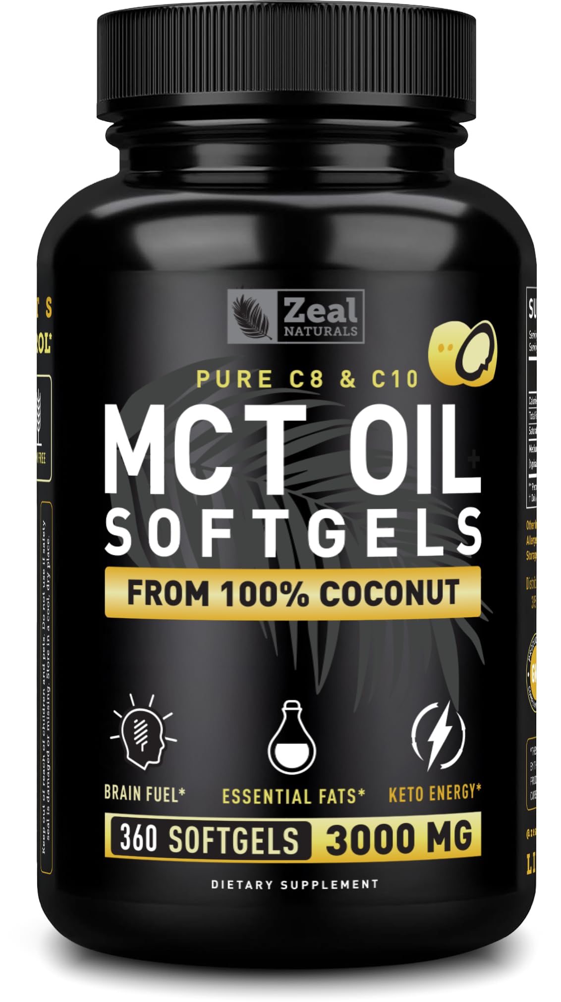 Zeal Naturals MCT Oil Capsules for Keto & Focus


