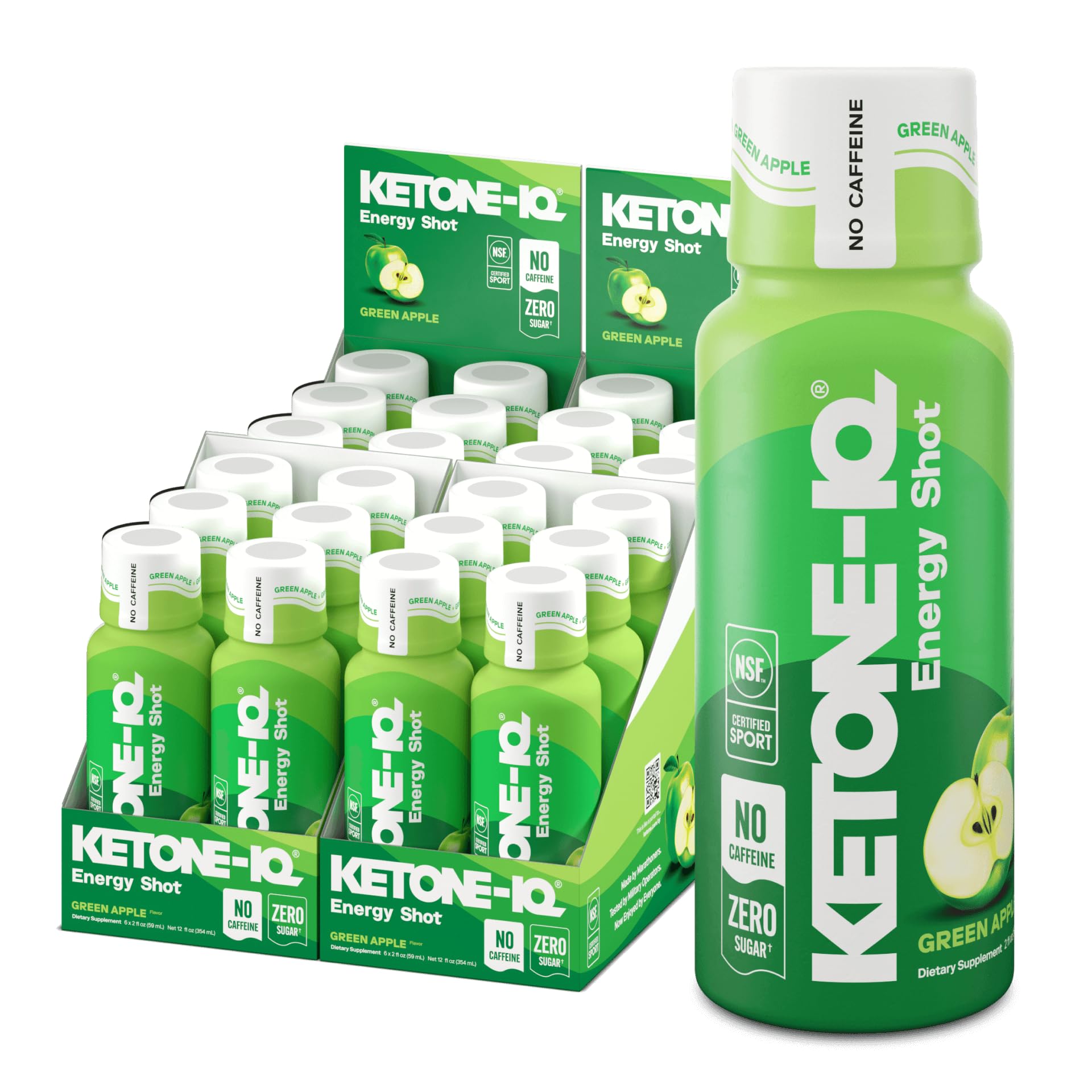 Ketone-IQ No Caffeine Exogenous Ketones Energy Shots – 10g Ketones, Sugar Free