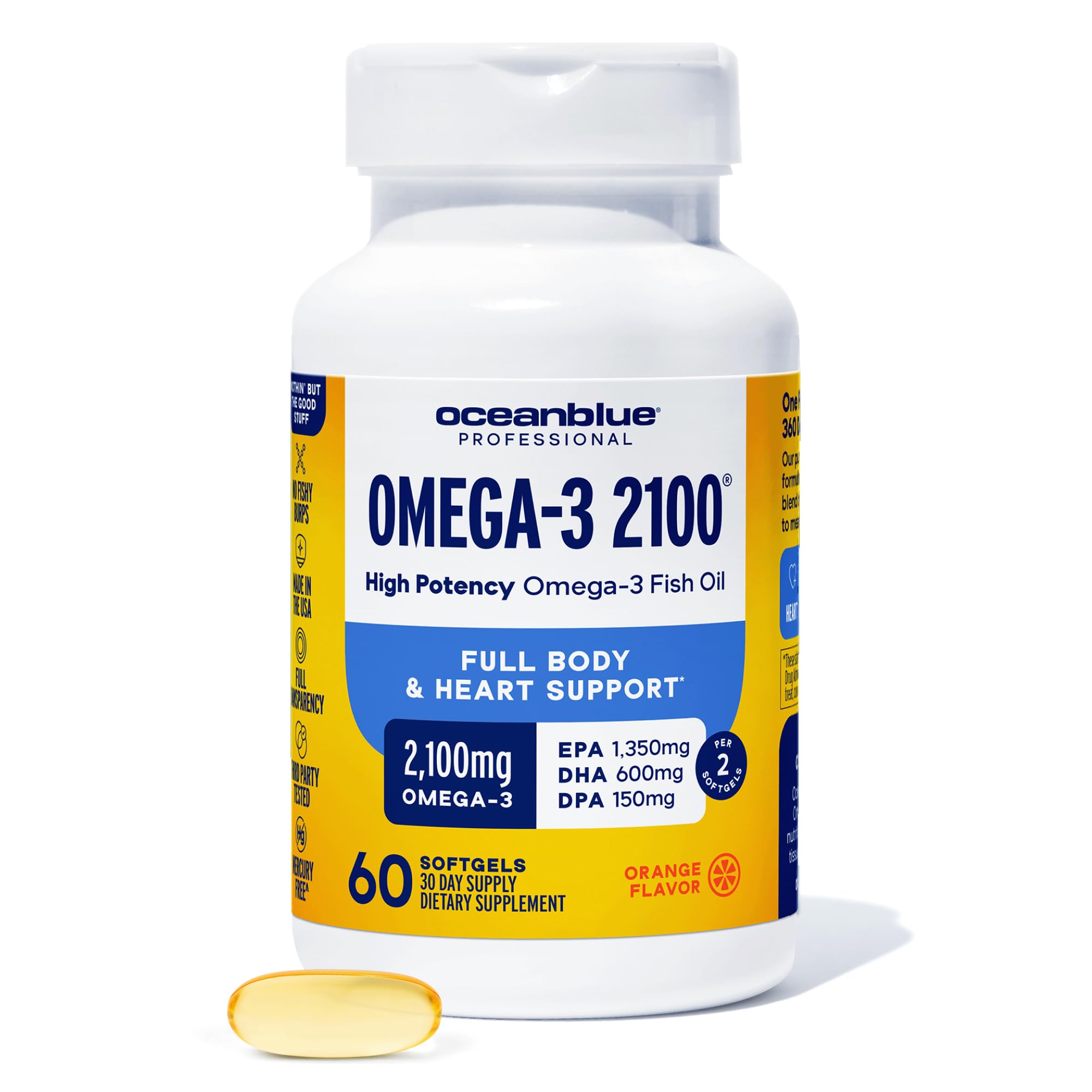 OceanBlue Omega-3 Burpless Fish Oil Supplement
