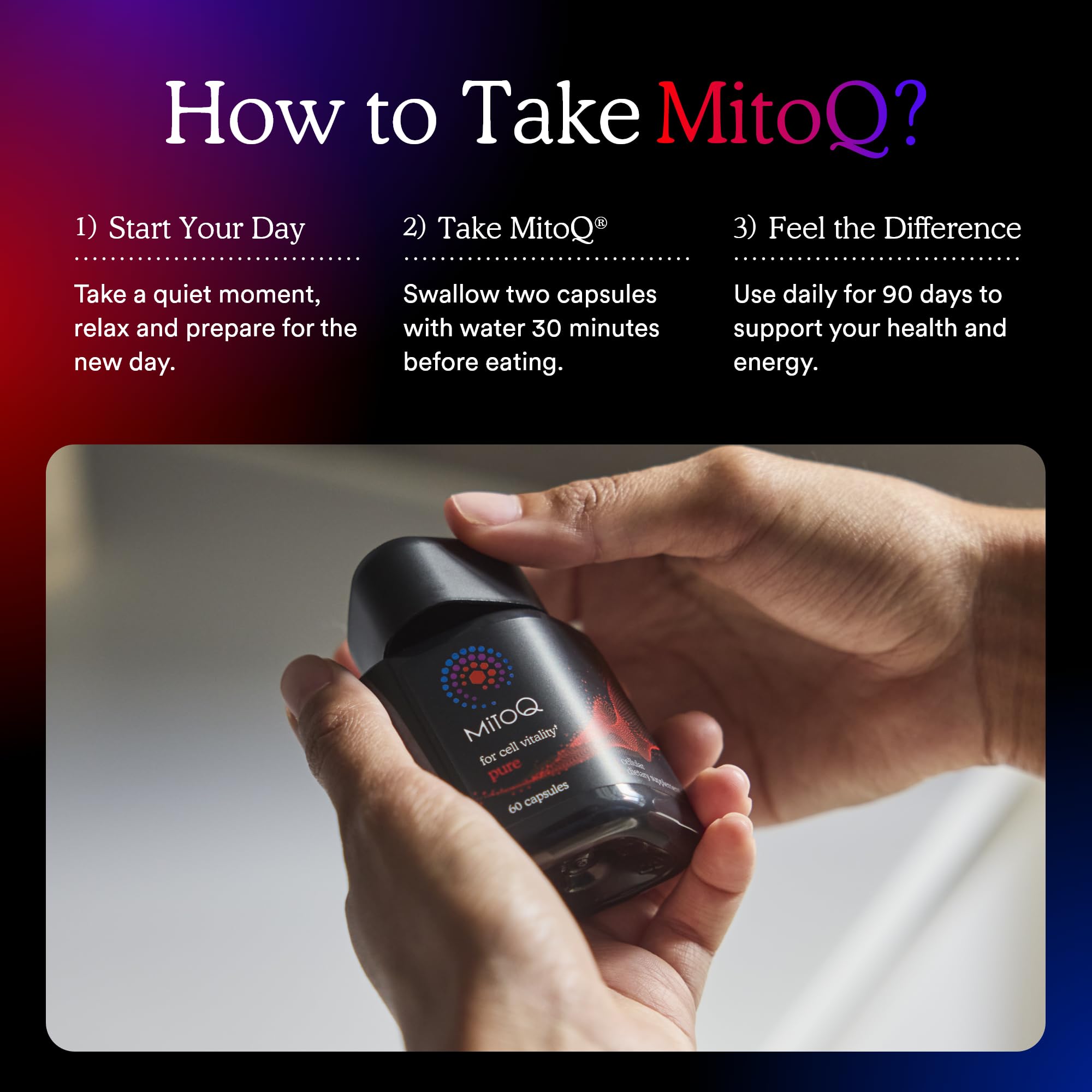MitoQ Pure Advanced Mitochondria Supplement | Energy

