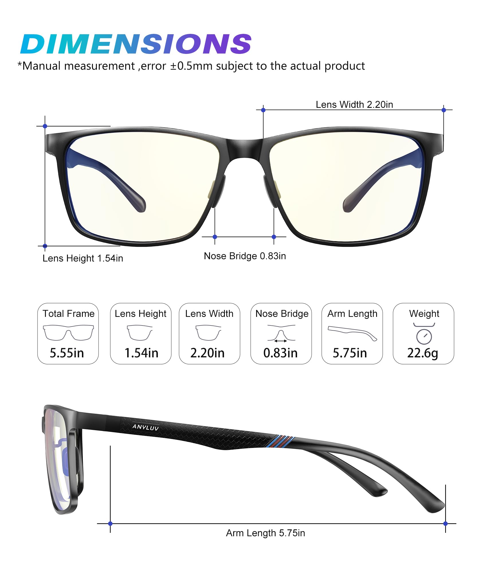 ANYLUV Light-Blocking Computer Glasses for Screens

