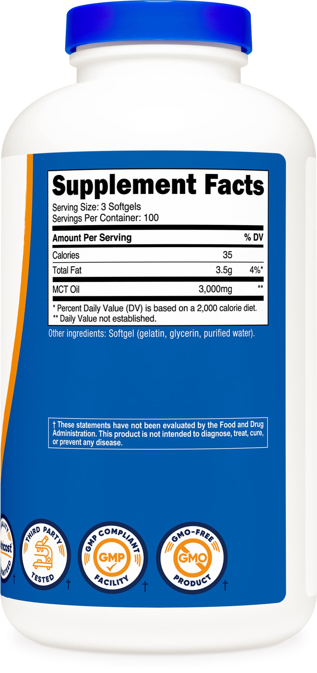 Nutricost MCT Oil Softgels 1000mg Ketogenic Support

