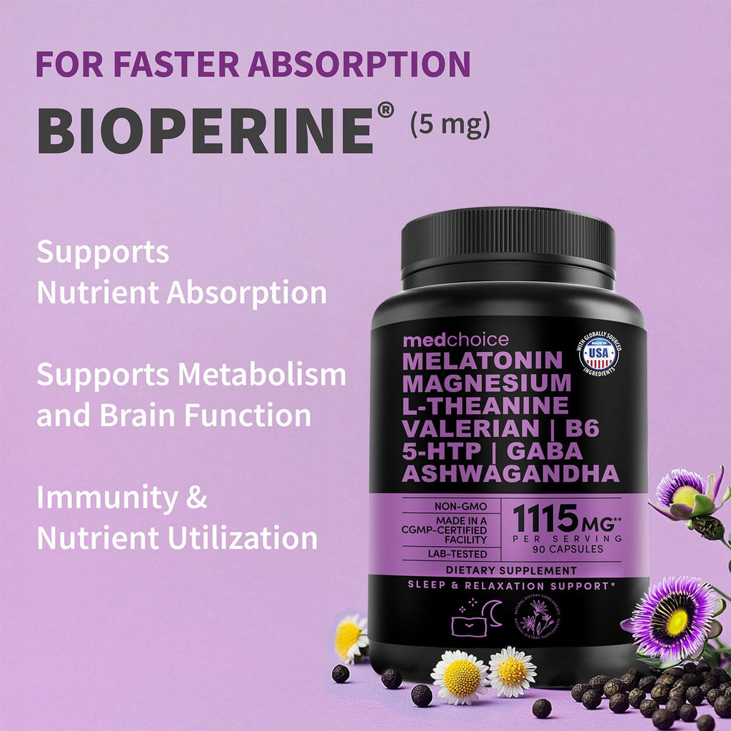 Melatonin Sleep Capsules – 12-in-1 Magnesium Glycinate Blend

