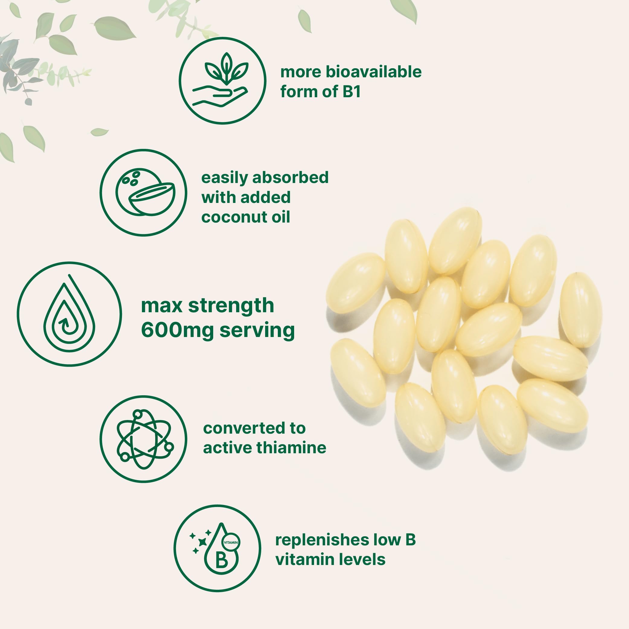 Micro Ingredients Vitamin B1 Benfotiamine Softgels

