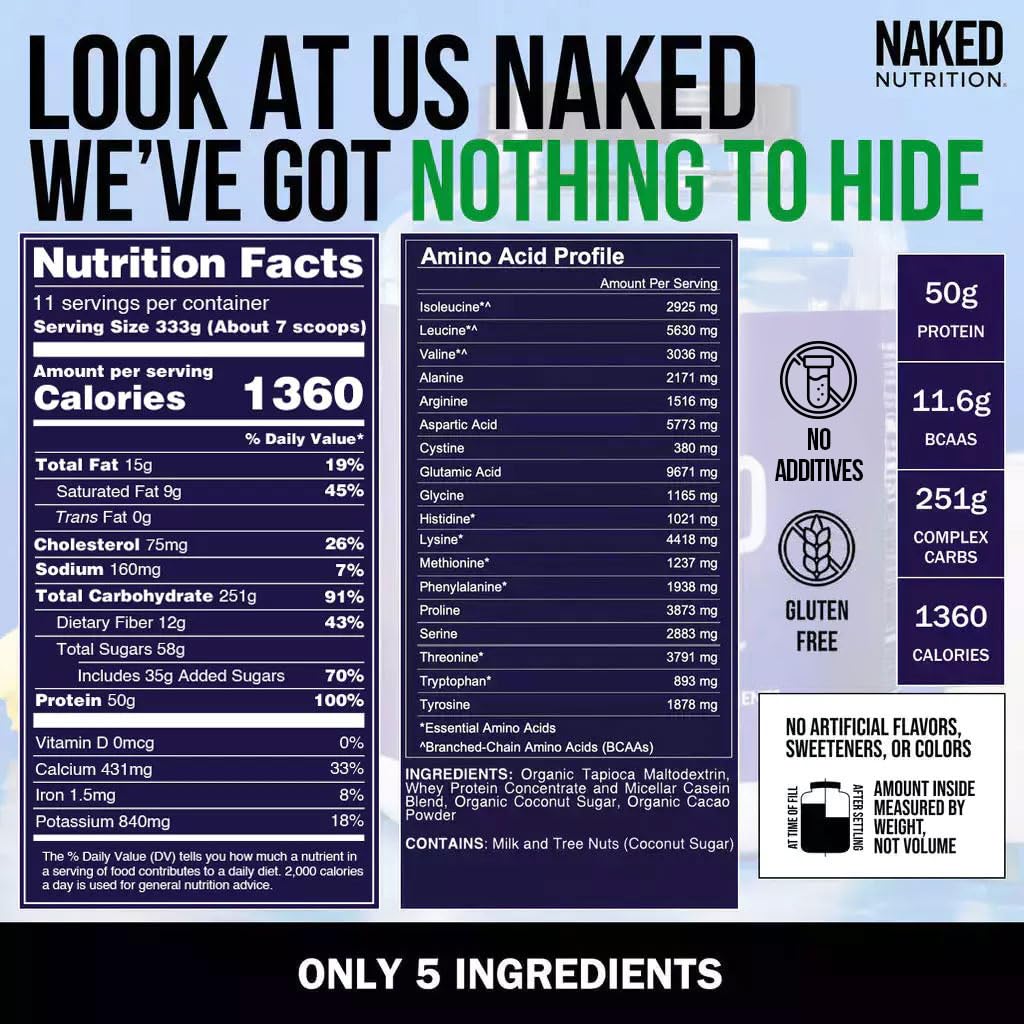 Naked Mass Gainer - All Natural Weight Gainer Protein Powder


