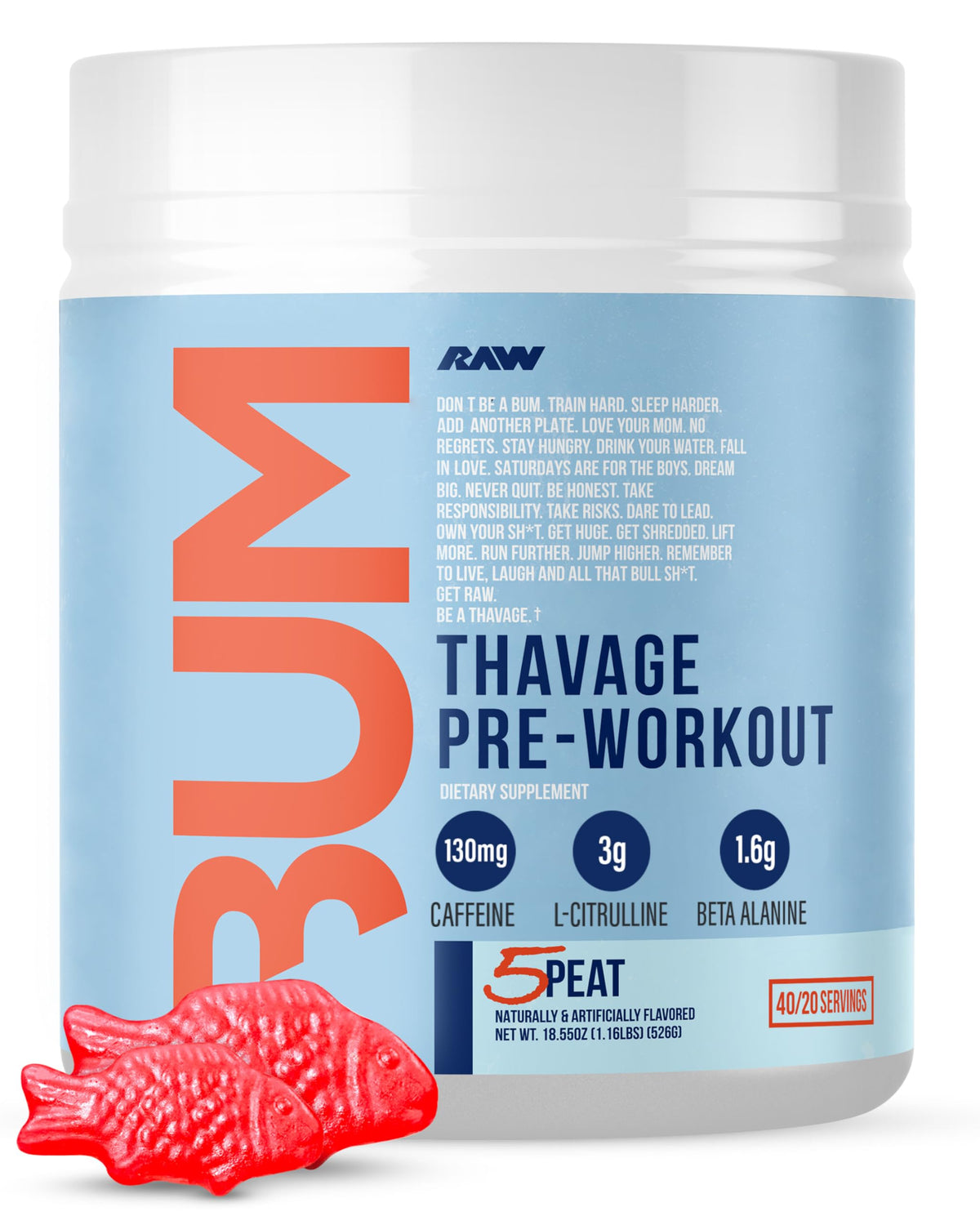 RAW Nutrition Pre-Workout Powder for Energy, Focus & Performance