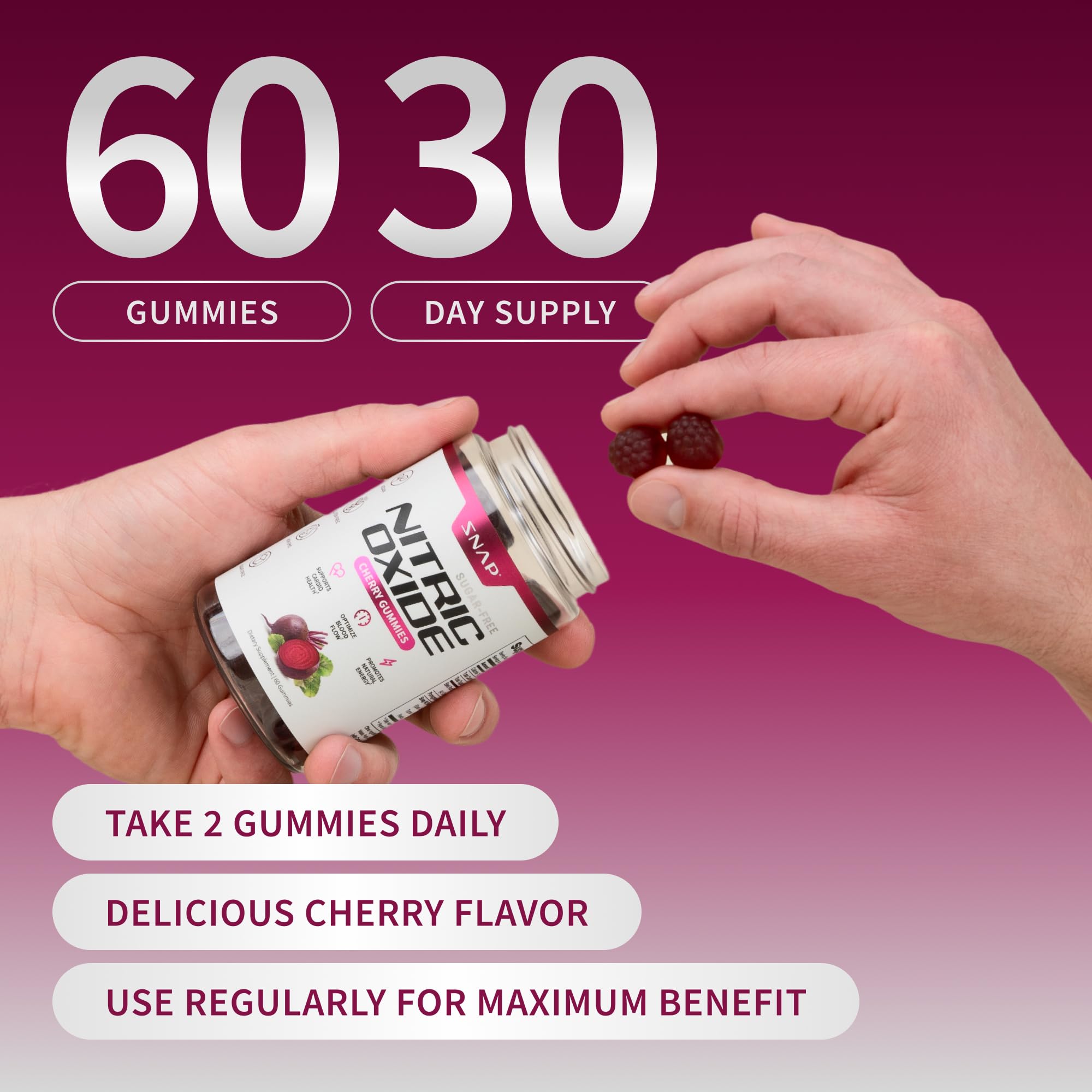 Snap NO Gummies Beet Root 300mg | Sugar Free

